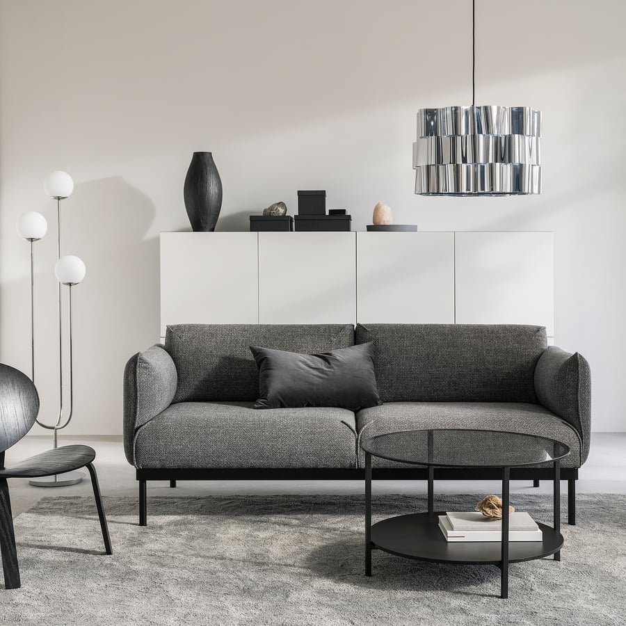 ÄPPLARYD 2-kohaline diivan, Lejde hall/must