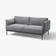 Nowoczesna szara sofa ÄPPLARYD, tkanina, niskoprofilowa, smukłe nogi, przytulne poduszki.