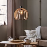 Lampa wisząca AKTERKANT; drewniane, kuliste; Ciepły, modny design.