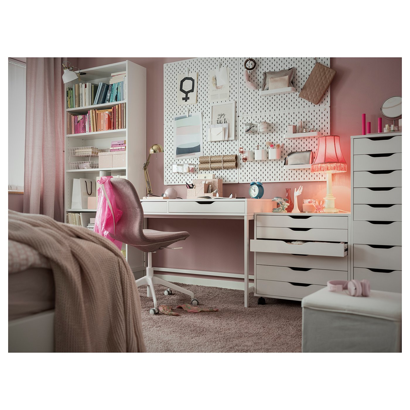 Письмовий стіл IKEA ALEX, білий, 132 × 58 см — фото 9