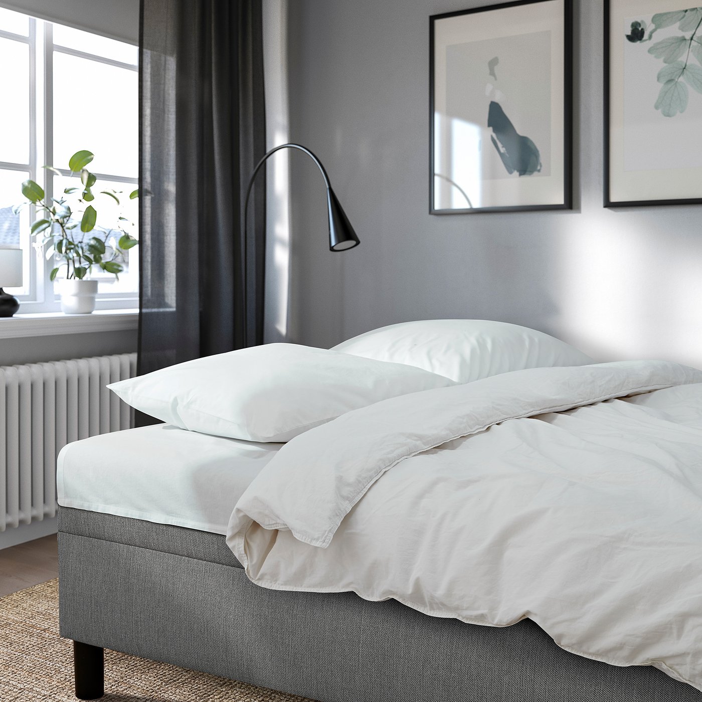 ANGSTA Rozkładana sofa 3osobowa, Z szezlongiem szary IKEA