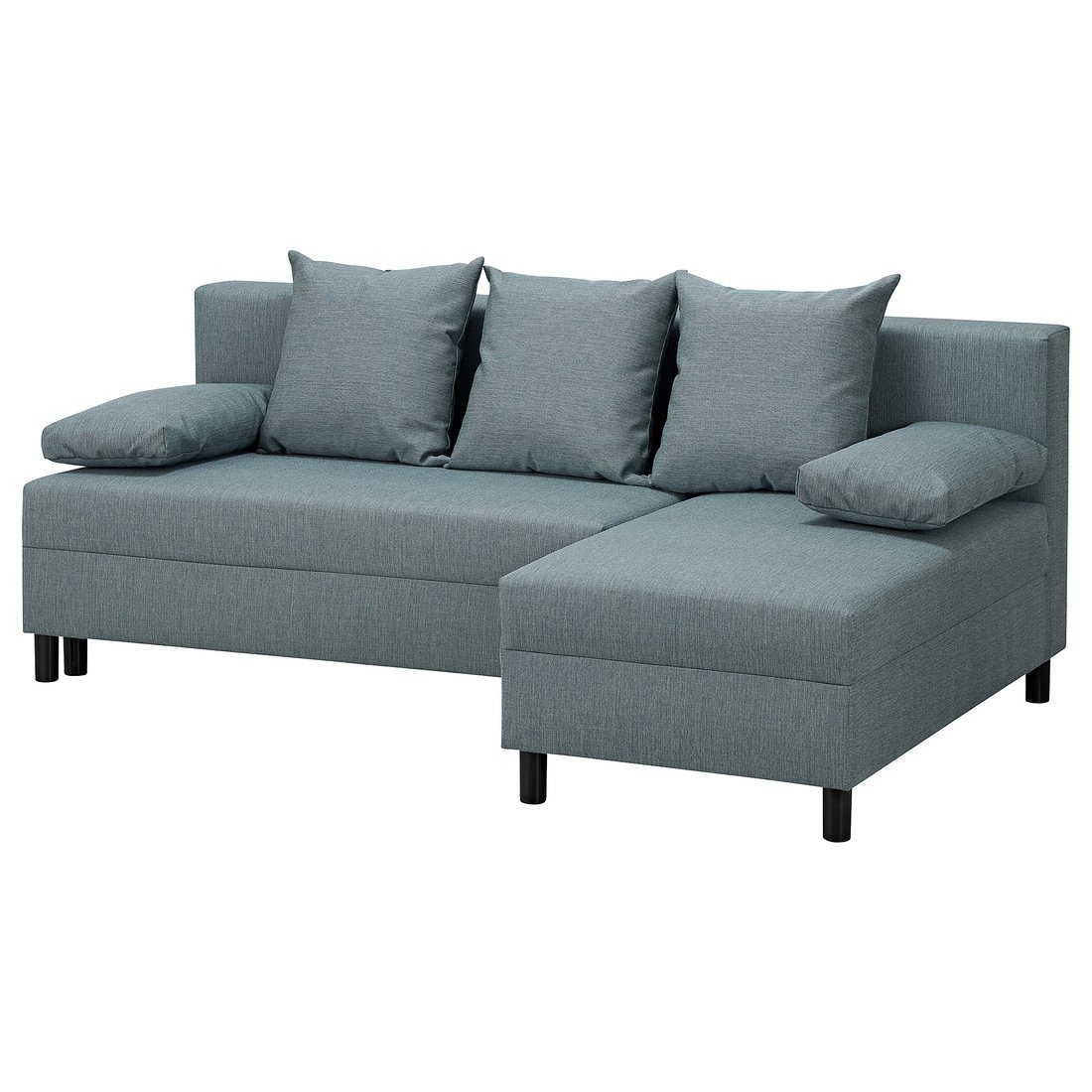 ANGSTA Rozkładana sofa 3osobowa, Z szezlongiem szary IKEA