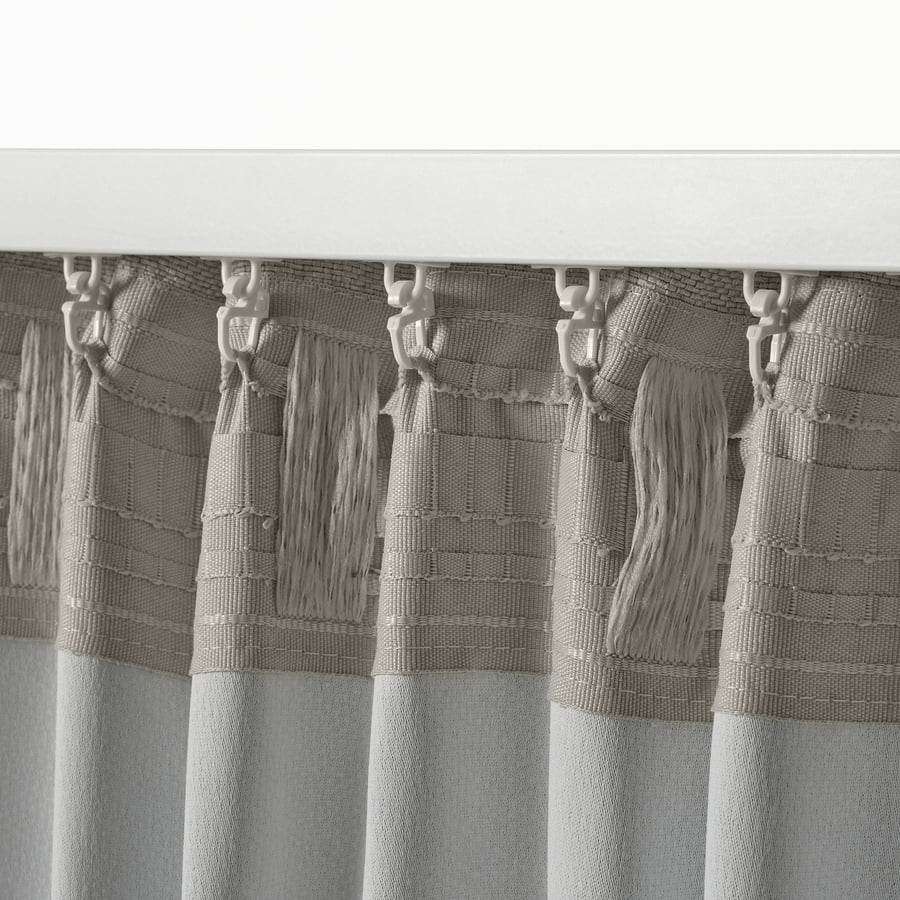 ANNAKAJSA pimendavad kardinad, 1 paar, helehall/kardinapaelaga, 145x300 cm