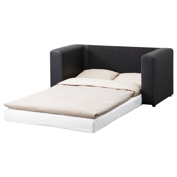 ASKEBY Sofa dwuosobowa rozkładana czarny IKEA