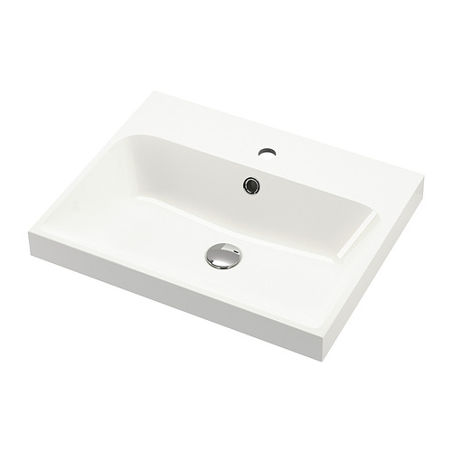 BACKSJÖN - umywalka, 60x48 cm, biały