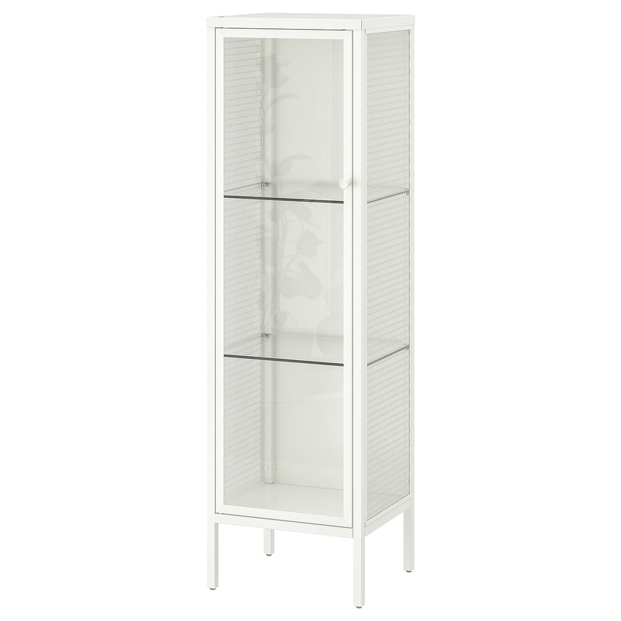 BAGGEBO  kapp klaasustega, 34x30x116 cm, metall/valge
