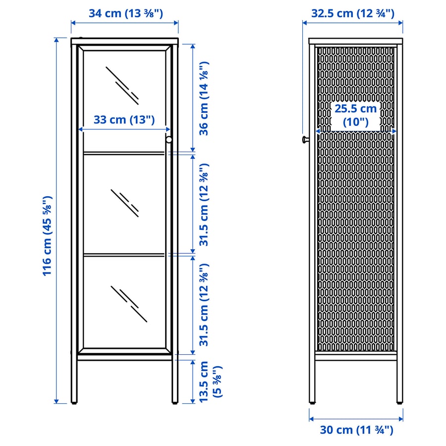 BAGGEBO, IKEA 34x30x116 cm metāls/baltā krāsā