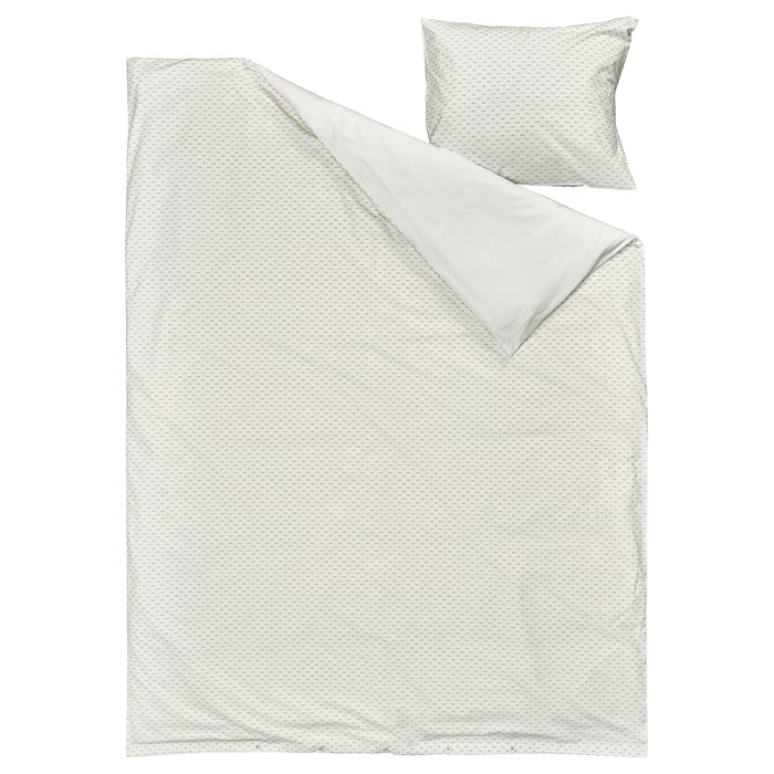 BANDKNIPPE Підковдра та наволочка, білий/зелений 150x200, 50x60 см, фото 5