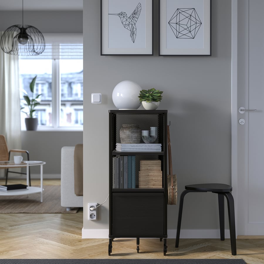 BEKANT ratastel kapp, võrk/must, 41x101 cm