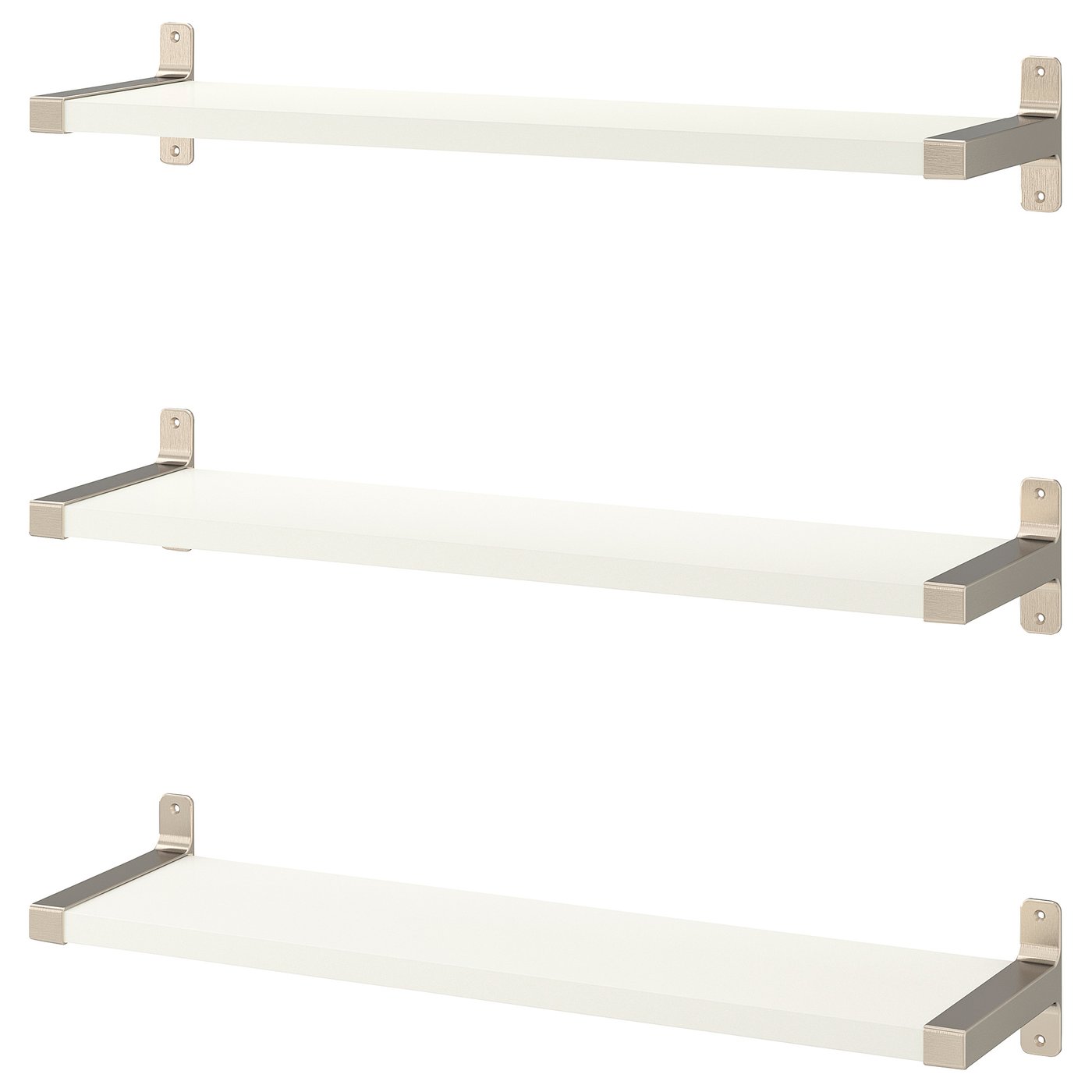 ikea bergshult granhult nastennaya polka belaya nikelirovannaya 80x20 sm 792 910 82