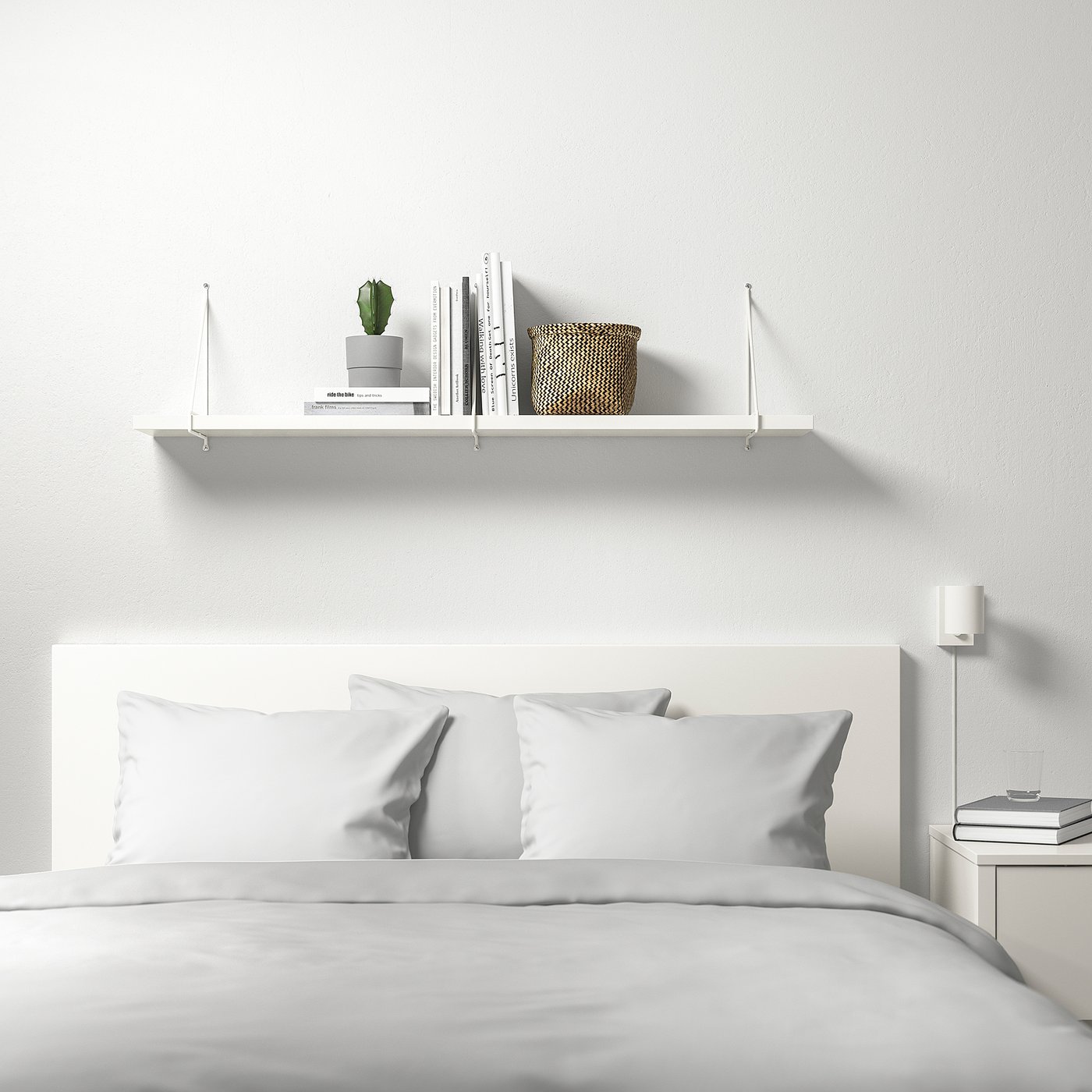 Настінна полиця IKEA BERGSHULT / PERSHULT, білий / білий, 120 × 20 см — фото 3