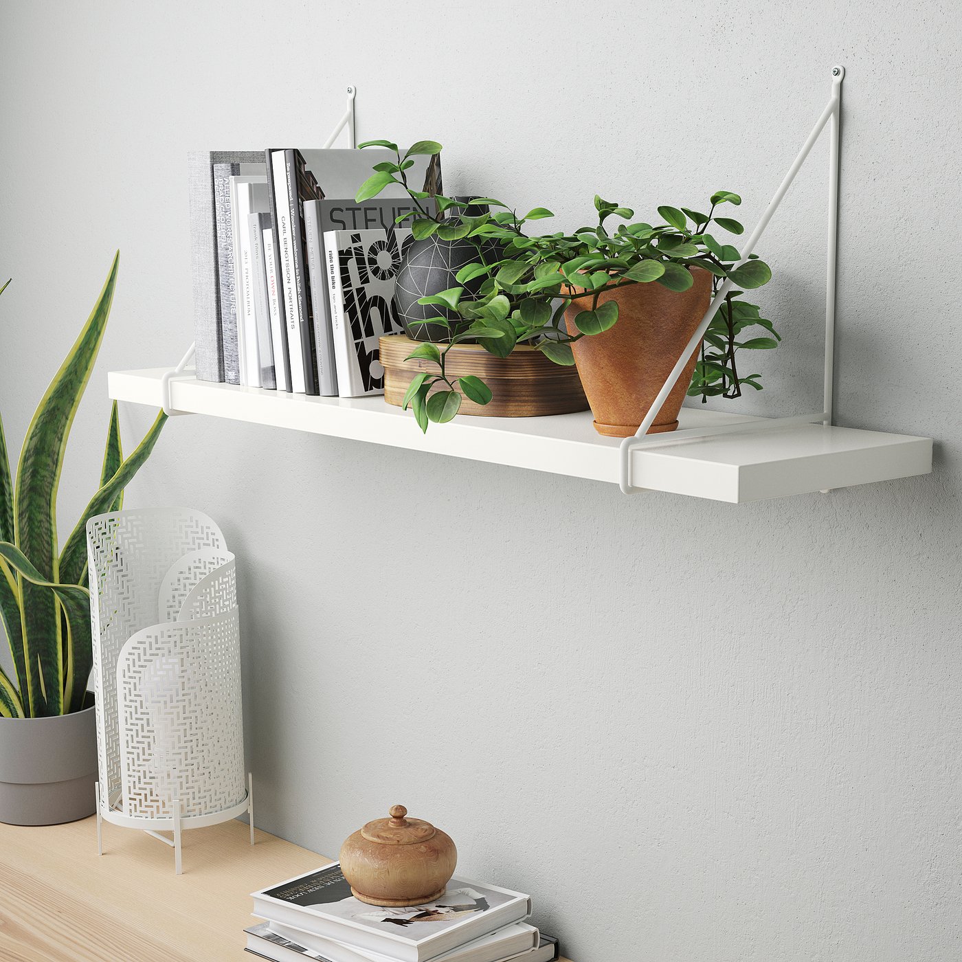 Настінна полиця IKEA BERGSHULT / PERSHULT, білий / білий, 80 × 20 см — фото 9