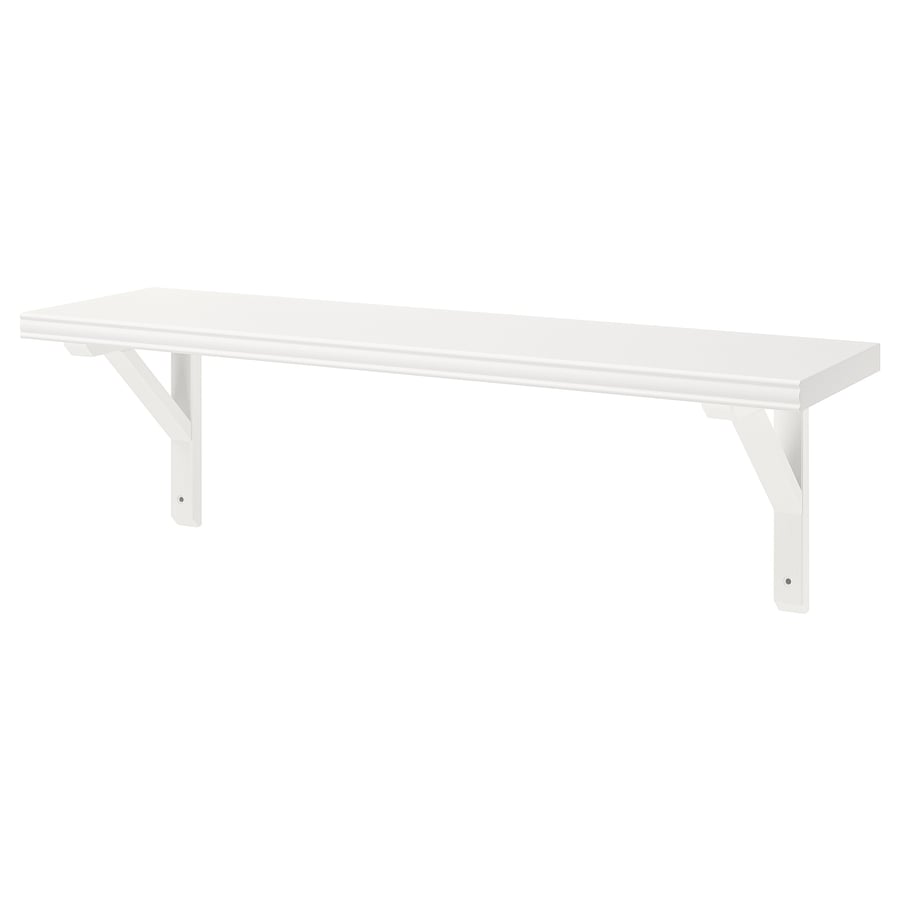 BERGSHULT/SANDSHULT sienas plaukts  80x20 cm baltā krāsā/balti beicēts apses koks