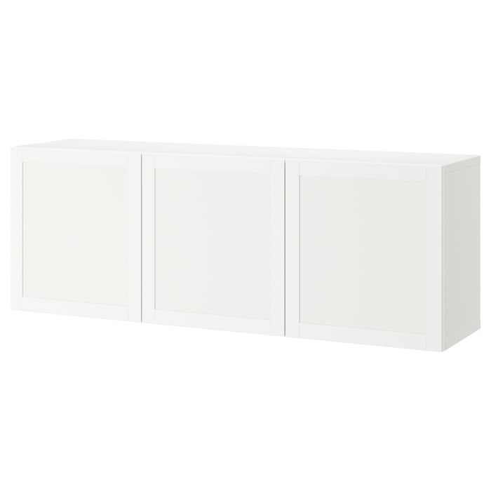 BESTÅ Комбінація настінних шафок, білий/Hanviken білий, 180x42x64 см