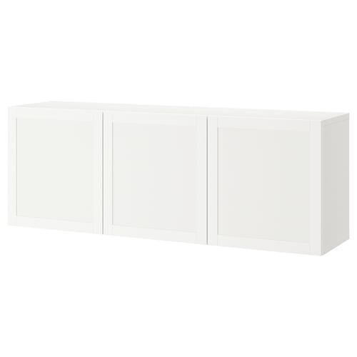 BESTÅ Комбінація настінних шафок - білий/Hanviken білий 180x42x64 см