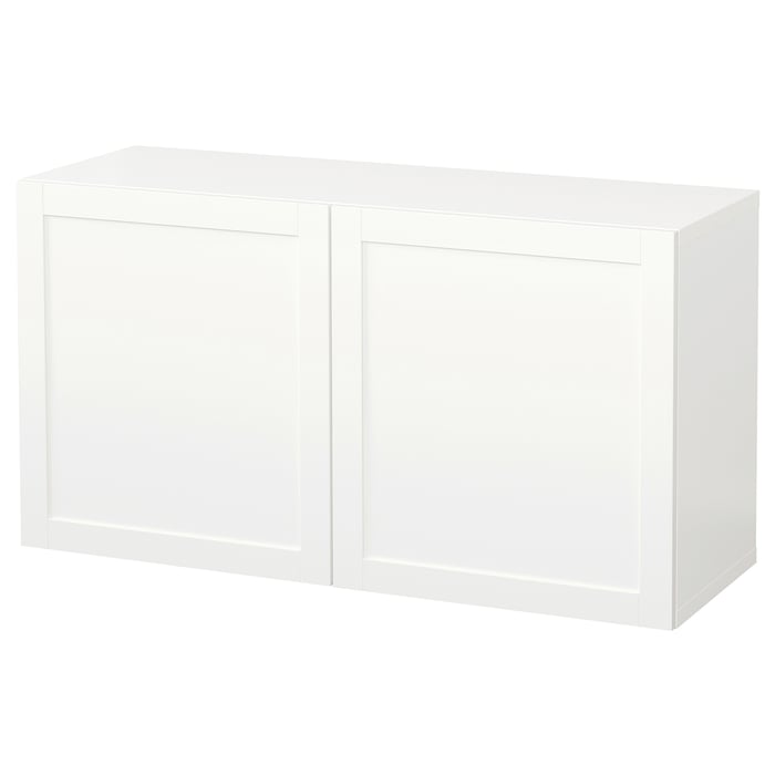 BESTÅ Комбінація настінних шафок, білий/Hanviken білий, 120x42x64 см