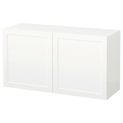 BESTÅ Комбінація настінних шафок - білий/Hanviken білий 120x42x64 см