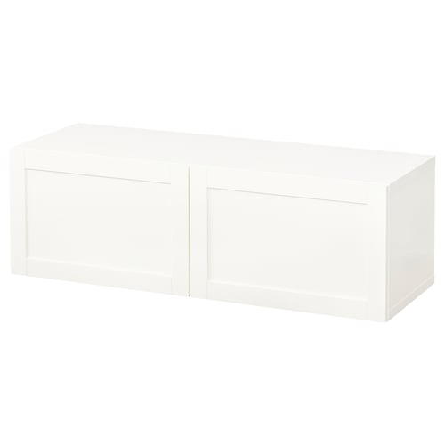 BESTÅ Комбінація настінних шафок - білий/Hanviken білий 120x42x38 см