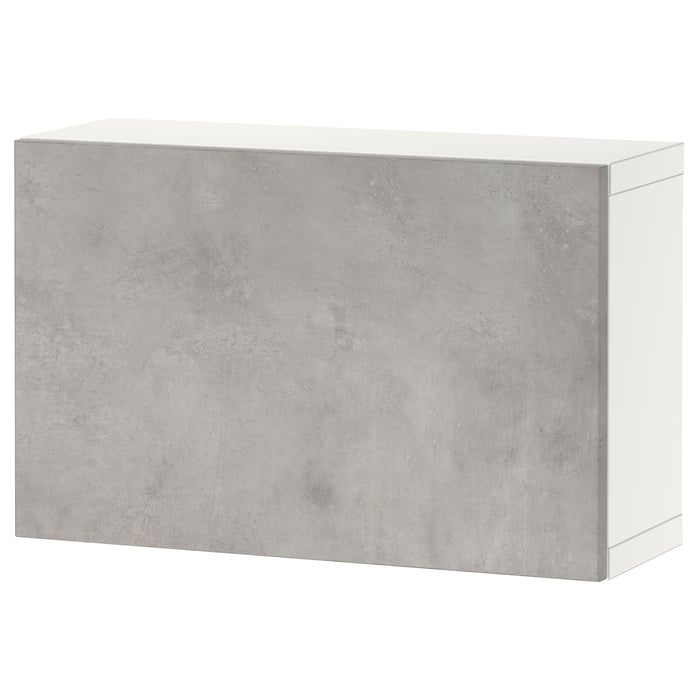 BESTÅ Комбінація настінних шафок, білий/Kallviken світло-сірий, 60x22x38 см