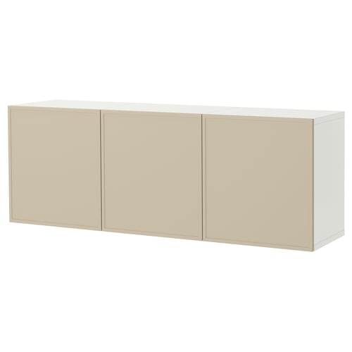 BESTÅ Комбінація настінних шафок - білий/Krukmakare бежевий 180x42x64 см