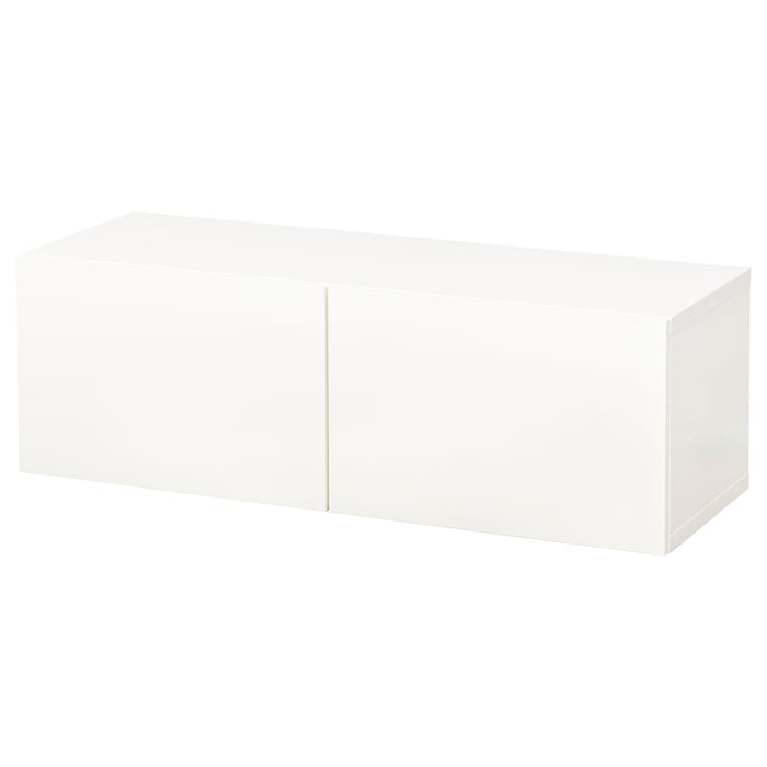 BESTÅ Комбінація настінних шафок, білий/Lappviken білий, 120x42x38 см