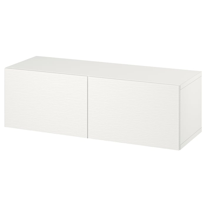 BESTÅ Комбінація настінних шафок, білий/Laxviken білий, 120x42x38 см