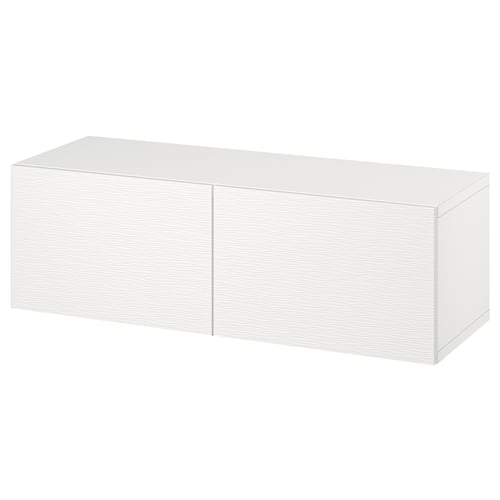 BESTÅ Комбінація настінних шафок - білий/Laxviken білий 120x42x38 см
