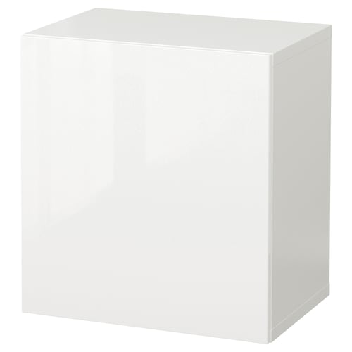 BESTÅ Комбінація настінних шафок - білий/Selsviken білий 60x42x64 см