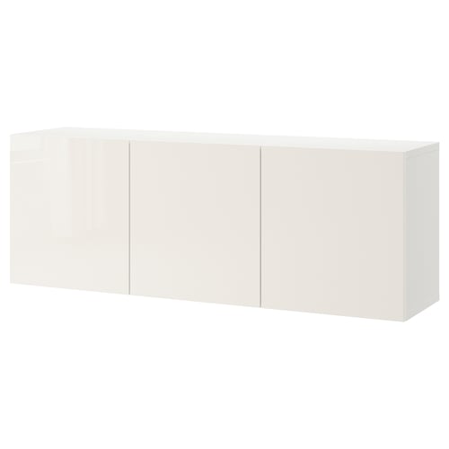 BESTÅ Комбінація настінних шафок - білий/Selsviken глянець/білий 180x42x64 см
