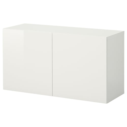 BESTÅ Комбінація настінних шафок - білий/Selsviken глянець 120x42x64 см