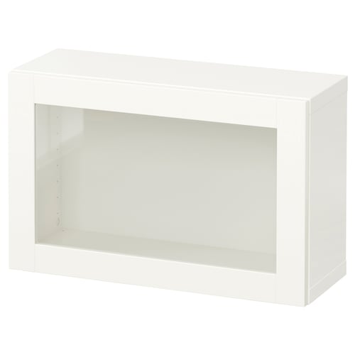 BESTÅ Комбінація настінних шафок - білий/Sindvik біле прозоре скло 60x22x38 см