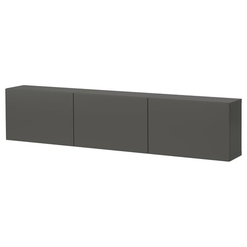 BESTÅ Комбінація настінних шафок - темно-сірий/Lappviken темно-сірий 180x22x38 см