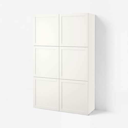 BESTÅ Комбінація з дверцятами - білий/Hanviken білий 120x42x193 см