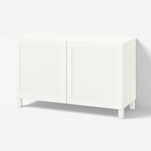BESTÅ Комбінація з дверцятами - білий/Hanviken/Stubbarp білий 120x42x74 см