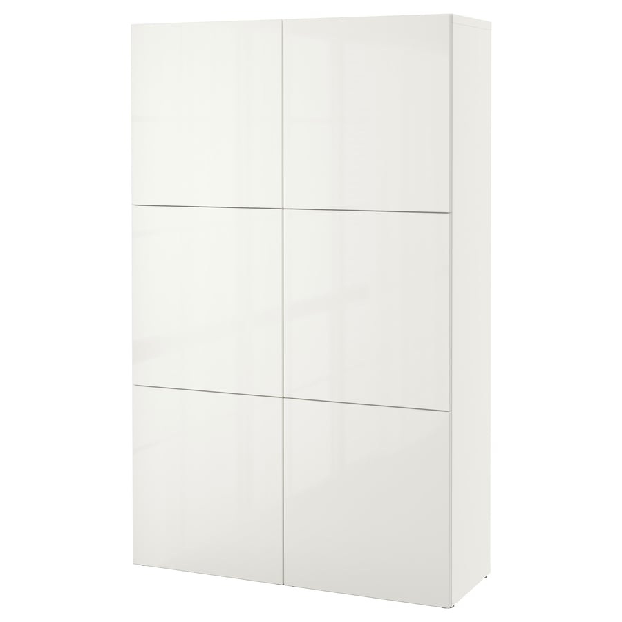 BESTÅ Kappide kombinatsioon uksed, valge, Selsviken läikiv / valge,120x40x192 cm BESTÅ Kappide kombinatsioon uksed, valge, Selsviken läikiv / valge,120x40x192 cm