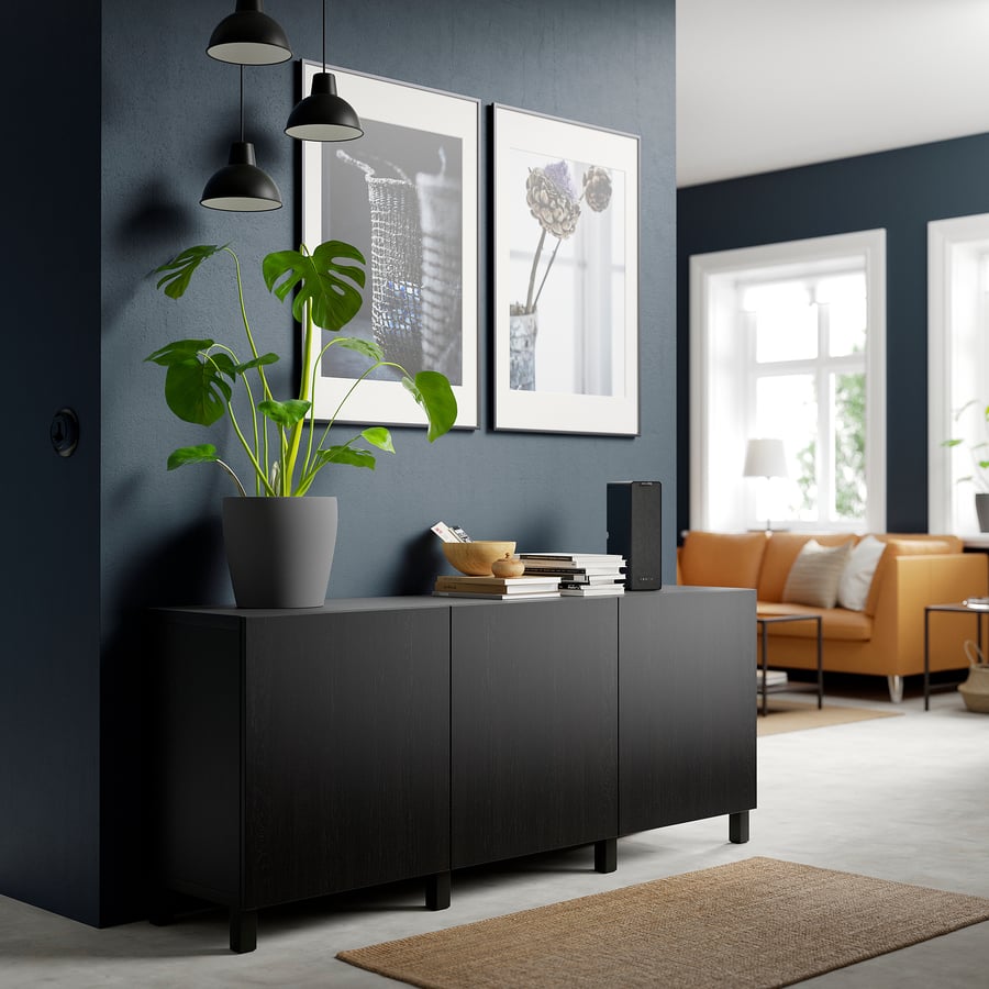 BESTÅ Skapju kombinācija 180x40x74 cm, (standarta enģes) melni brūns/ Lappviken melni brūns BESTÅ Skapju kombinācija 180x40x74 cm, (standarta enģes) melni brūns/ Lappviken melni brūns
