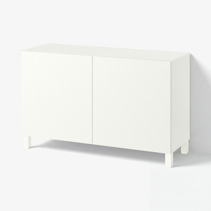 BESTÅ Комбінація з дверцятами, Förvaltare білий/Stubbarp білий, 120x42x74 см