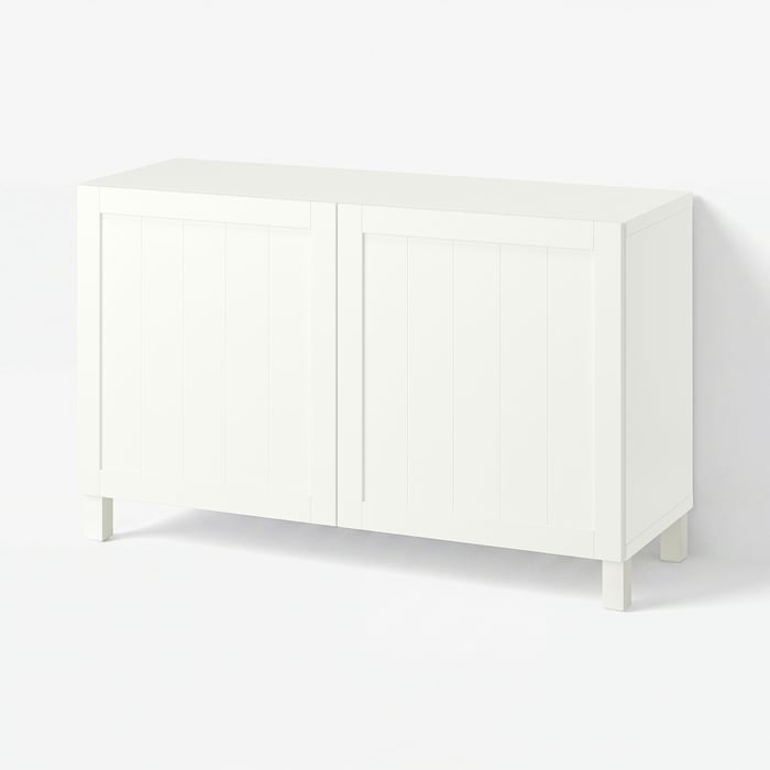 BESTÅ Комбінація з дверцятами, Pipmakare білий/Stubbarp білий, 120x42x74 см