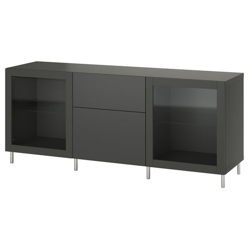 BESTÅ Комбінація з шухлядами - темно-сірий Lappviken/Sindvik темно-сірий 180x42x74 см