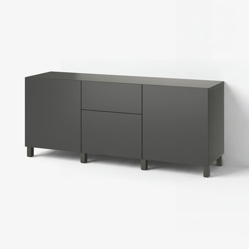 BESTÅ Комбінація з шухлядами - темно-сірий/Lappviken/Stubbarp темно-сірий 180x42x74 см