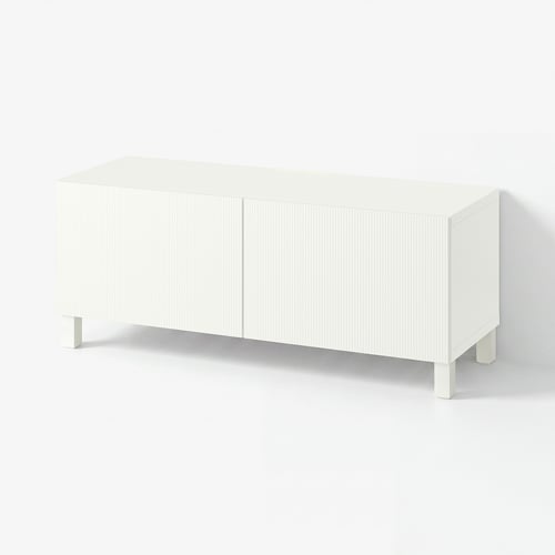 BESTÅ Тумба під телевізор із дверцятами - білий/Förvaltare білий 120x42x48 см