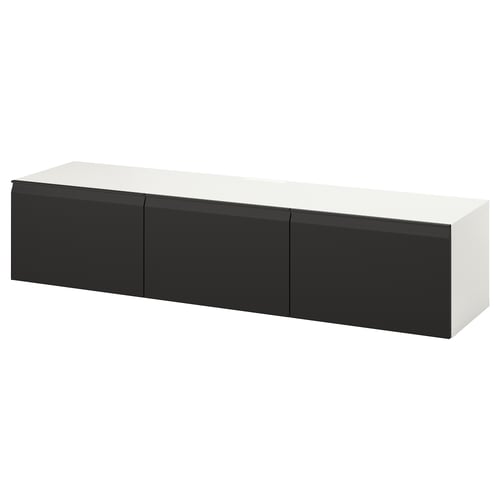 BESTÅ Тумба під телевізор із дверцятами - білий/Hammarsmed антрацит 180x42x38 см