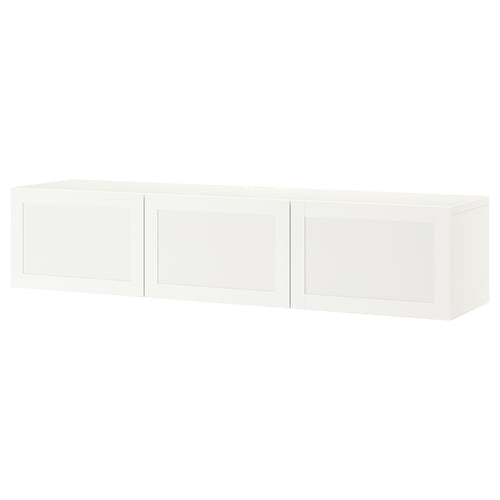 BESTÅ Тумба під телевізор із дверцятами - білий/Hanviken білий 180x42x38 см