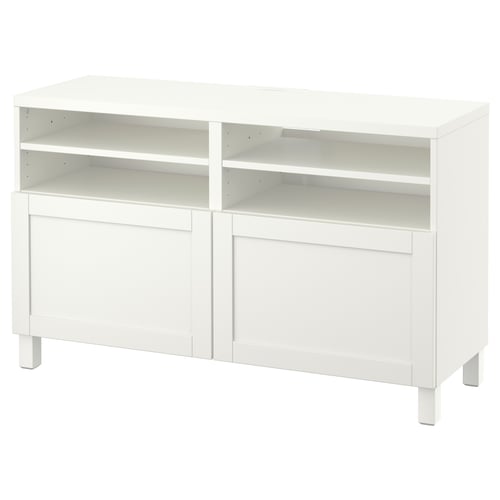 BESTÅ Тумба під телевізор із дверцятами - білий/Hanviken/Stubbarp білий 120x42x74 см