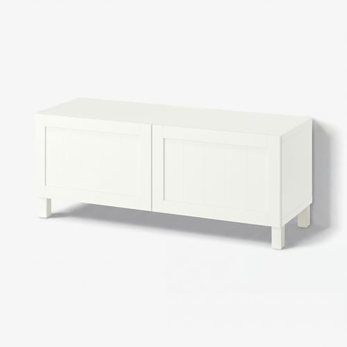 BESTÅ Тумба під телевізор із дверцятами - білий/Pipmakare білий 120x42x48 см