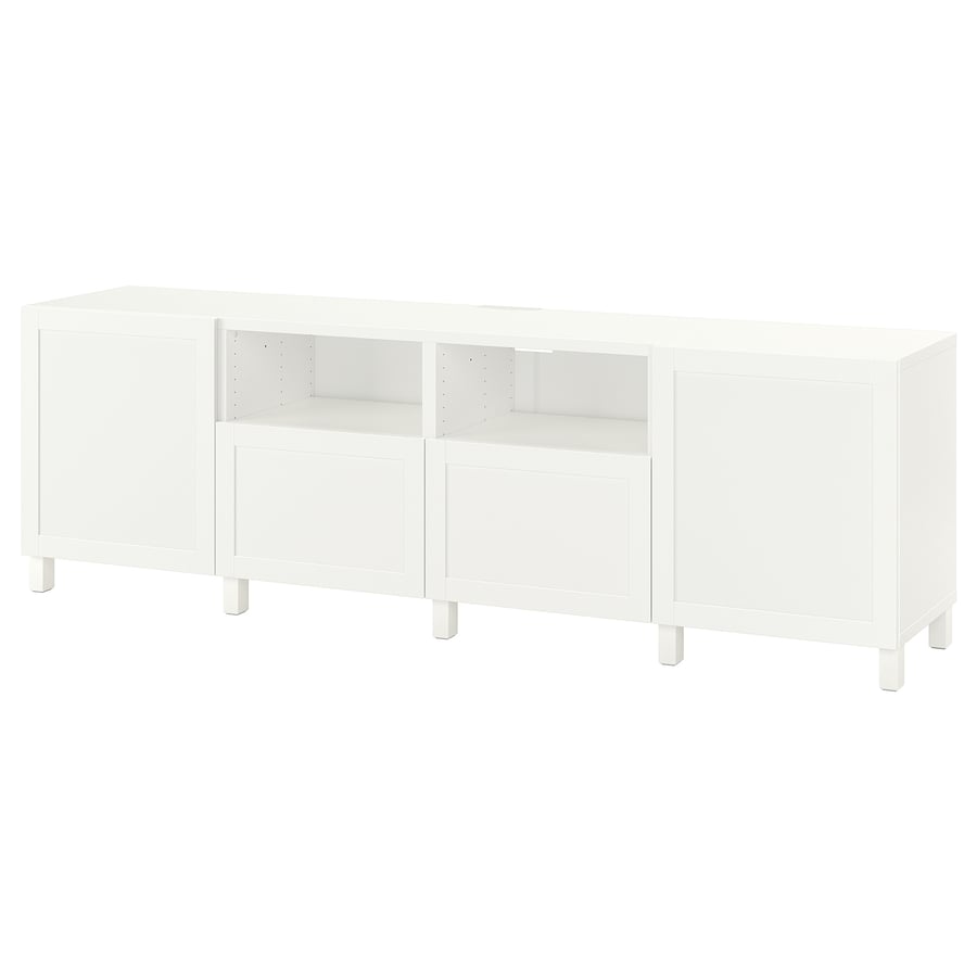 BESTÅ, TV galdiņš ar durvīm un atvilktnēm 240x42x74 cm