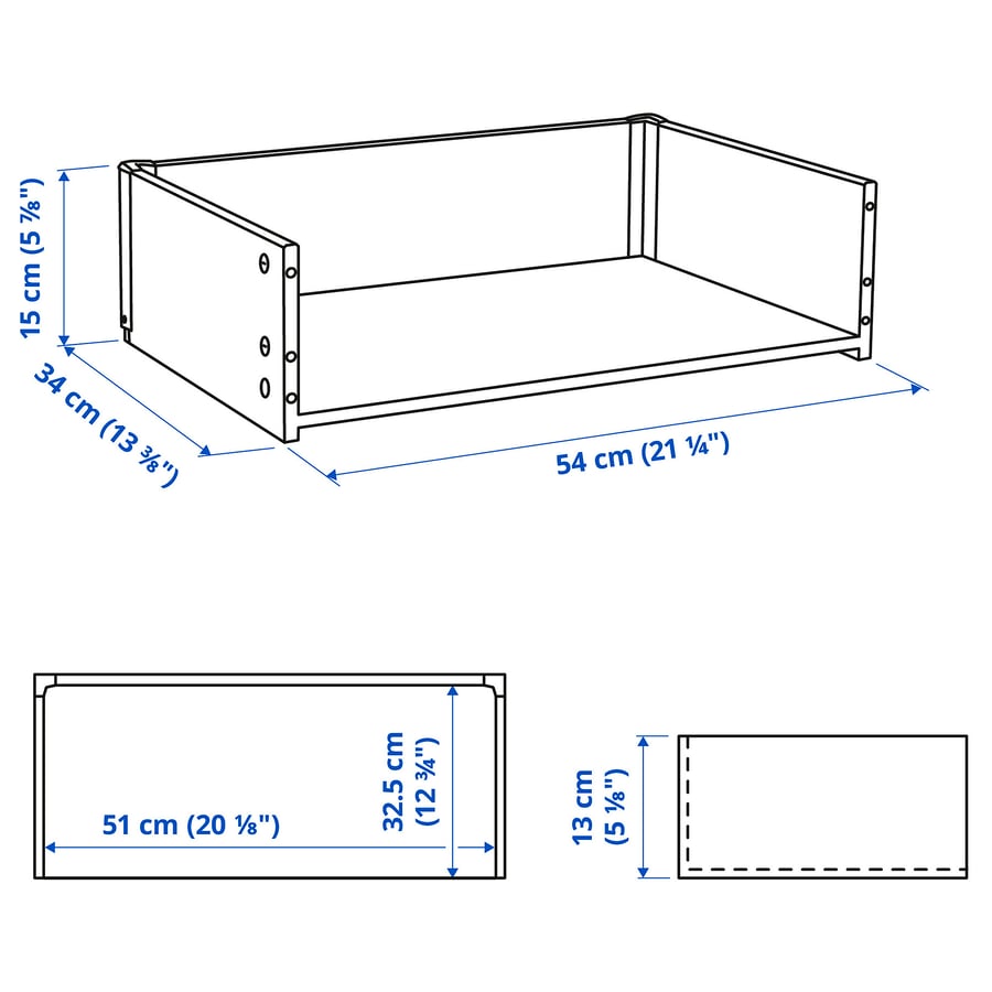 BESTÅ Atvilktne 60x15x40 cm, balināts ozols