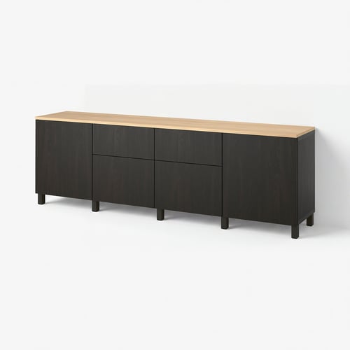 BESTÅ Стелаж - чорно-коричневий/Lappviken чорно-коричневий 240x42x76 см