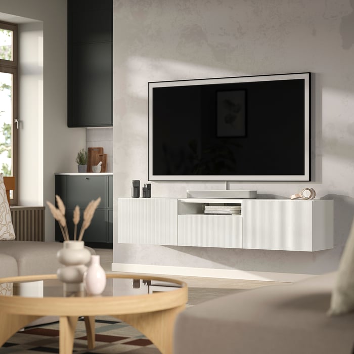 BESTÅ Тумба під ТБ, білий/Förvaltare білий, 180x42x39 см, фото 2