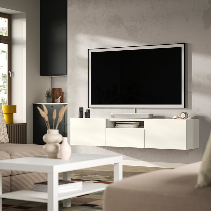 BESTÅ Тумба під ТБ, білий/Lappviken білий, 180x42x39 см, фото 2